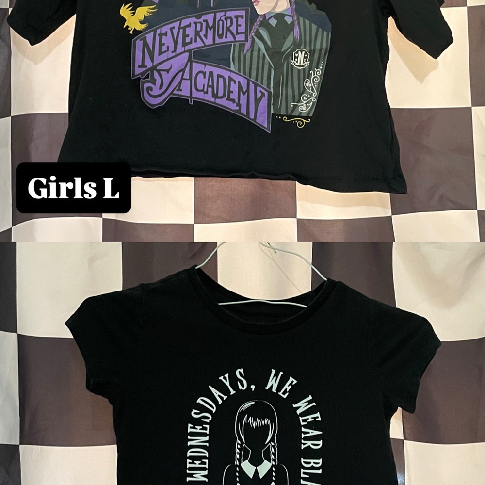 Wednesday Adams T-Shirt Bundle, Lot of 2, Girls